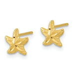 Load image into Gallery viewer, 14K Yellow Gold Polished Diamond-cut Starfish Post Earrings
