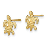 Load image into Gallery viewer, 14K Yellow Gold Polished Diamond-cut Sea Turtle Post Earrings
