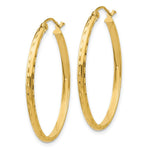 Load image into Gallery viewer, 14K Yellow Gold Lightweight Diamond-cut Oval Hoop Earrings  22mm length
