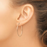 Load image into Gallery viewer, 14K Rose Gold 2mm Polished Hoop Earrings  35mm length
