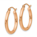 Load image into Gallery viewer, 14K Rose Gold 2.5mm Polished Hoop Earrings  20mm length
