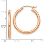 Load image into Gallery viewer, 14K Rose Gold 2.5mm Polished Hoop Earrings  25mm length
