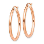 Load image into Gallery viewer, 14K Rose Gold 2.5mm Polished Hoop Earrings  30mm length
