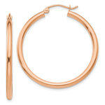 Load image into Gallery viewer, 14K Rose Gold 2.5mm Polished Hoop Earrings  35mm length
