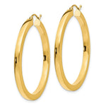 Load image into Gallery viewer, 14K Yellow Gold 3mm Polished Square Hoop Earrings  40mm length
