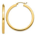 Load image into Gallery viewer, 14K Yellow Gold 3mm Polished Square Hoop Earrings  40mm length
