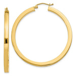 Load image into Gallery viewer, 14K Yellow Gold 3mm Polished Square Hoop Earrings  45mm length
