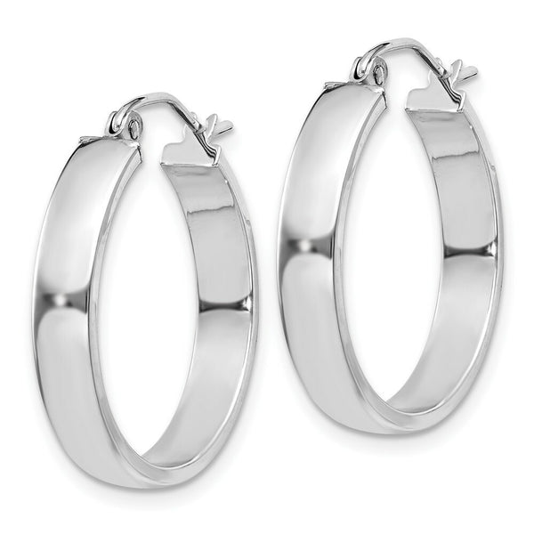14K White Gold Polished Hoop Earring  22mm length