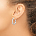 Load image into Gallery viewer, 14K White Gold Polished Hoop Earring  22mm length
