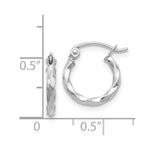 Load image into Gallery viewer, 14K White Gold Twist Polished Hoop Earring  10mm length
