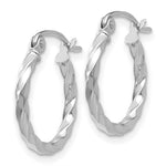 Load image into Gallery viewer, 14K White Gold Twist Polished Hoop Earring  12mm length

