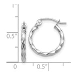 Load image into Gallery viewer, 14K White Gold Twist Polished Hoop Earring  12mm length
