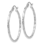 Load image into Gallery viewer, 14K White Gold Twist Polished Hoop Earring  26mm length
