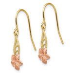 Load image into Gallery viewer, 14K Two-tone Gold Fancy Plumeria Dangle Earrings
