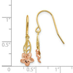 Load image into Gallery viewer, 14K Two-tone Gold Fancy Plumeria Dangle Earrings
