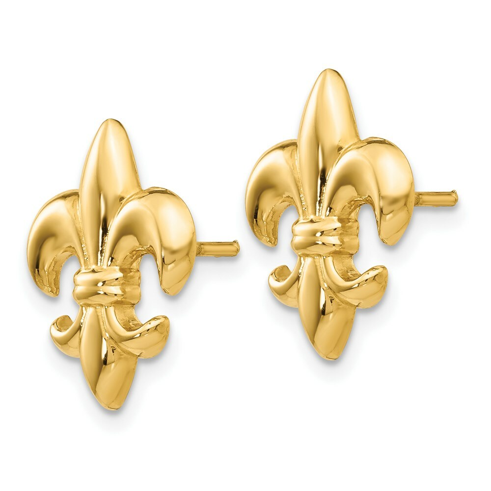 14K Yellow Gold Small Fleur-De-Lis Earring