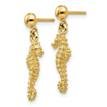 Load image into Gallery viewer, 14K Yellow Gold Sea Horse Dangle Earrings
