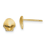 Load image into Gallery viewer, 14K Yellow Gold Mini Scallop Shell Post Earrings
