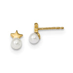 Load image into Gallery viewer, 14K Yellow Gold Freshwater Cultured Pearl Star Polished Post Earrings
