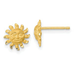 Load image into Gallery viewer, 14K Yellow Gold Satin Diamond-cut Sun Post Earrings
