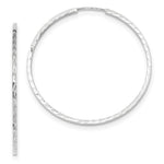 Load image into Gallery viewer, 14k White Gold Diamond-cut Square Tube Endless Hoop Earrings
