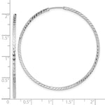 Load image into Gallery viewer, 14k White Gold Diamond-cut Square Tube Endless Hoop Earrings
