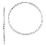 Load image into Gallery viewer, 14k White Gold Diamond-cut Square Tube Endless Hoop Earrings
