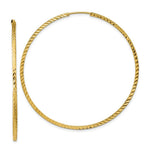 Load image into Gallery viewer, 14K Yellow Gold Diamond-cut Square Tube Endless Hoop Earrings
