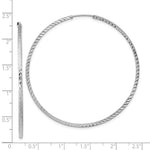 Load image into Gallery viewer, 14k White Gold Diamond-cut Square Tube Endless Hoop Earrings
