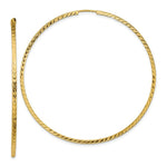 Load image into Gallery viewer, 14K Yellow Gold Diamond-cut Square Tube Endless Hoop Earrings
