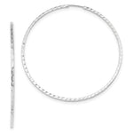 Load image into Gallery viewer, 14k White Gold Diamond-cut Square Tube Endless Hoop Earrings
