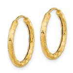 Load image into Gallery viewer, 14k Yellow Gold Polished Faceted 2.5mm Hoop Earrings
