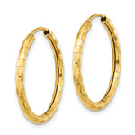 Load image into Gallery viewer, 14k Gold Polished Faceted 2.5mm Hoop Earrings
