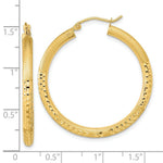 Load image into Gallery viewer, 14K Yellow Gold Polished, Satin &amp; Diamond-cut Endless Hoop Earrings
