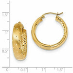 Load image into Gallery viewer, 14K Yellow Gold Polished, Satin &amp; Diamond-cut In/Out Hoop Earrings
