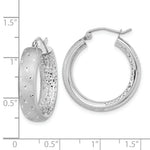Load image into Gallery viewer, 14k White Gold Polished, Satin &amp; Diamond-cut In/Out Hoop Earrings

