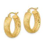 Load image into Gallery viewer, 14K Yellow Gold Polished, Satin &amp; Diamond-cut In/Out Hoop Earrings
