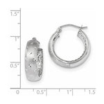 Load image into Gallery viewer, 14k White Gold Polished, Satin &amp; Diamond-cut In/Out Hoop Earrings

