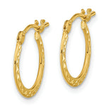 Load image into Gallery viewer, 14K Yellow Gold Diamond-cut and Polished Hoop Earrings
