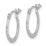 Load image into Gallery viewer, 14k White Gold Diamond-cut and Polished Hoop Earrings
