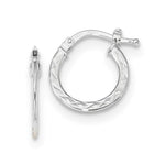 Load image into Gallery viewer, 14k White Gold Diamond-cut and Polished Hoop Earrings
