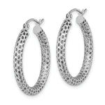 Load image into Gallery viewer, 14k White Gold Mesh Hoop Earrings

