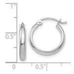 Load image into Gallery viewer, 14K White Gold Round Tube Hoop Earrings  12mm length
