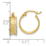 Load image into Gallery viewer, 14k Two-tone Gold Polished &amp; Diamond-cut 5mm x 15mm Hoops

