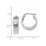 Load image into Gallery viewer, 14k White Gold Diamond-cut Hoop Earrings
