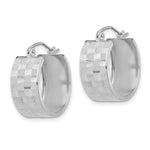 Load image into Gallery viewer, 14k White Gold Diamond-cut Hoop Earrings

