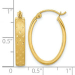 Load image into Gallery viewer, 14K Yellow Gold Polished, Satin &amp; Diamond-cut Hoop Earrings
