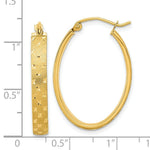 Load image into Gallery viewer, 14K Yellow Gold Polished, Satin &amp; Diamond-cut Hoop Earrings
