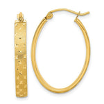 Load image into Gallery viewer, 14K Yellow Gold Polished, Satin &amp; Diamond-cut Hoop Earrings
