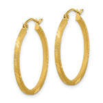 Load image into Gallery viewer, 14K Yellow Gold Satin &amp; Diamond-cut Square Tube Hoop Earrings
